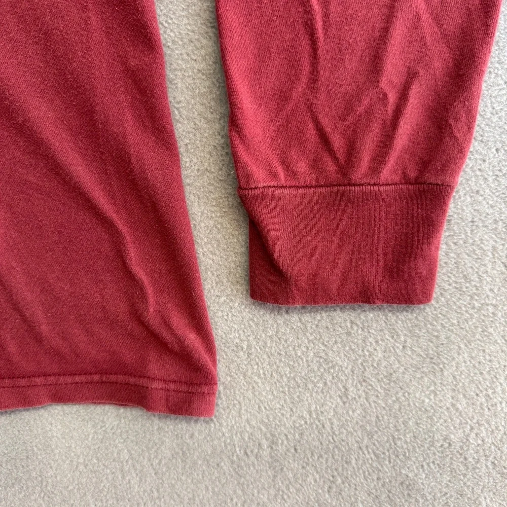 Stussy Shirt Medium Men's Long Sleeve Crewneck Pullover Logo Red Skate - Picture 5 of 9